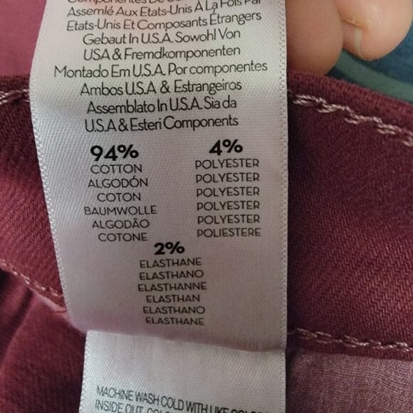 NEW Mother The Rascal Sliced Up Heel Jeans Womens 24 Maroon Chic Designer Casual - Picture 6 of 9